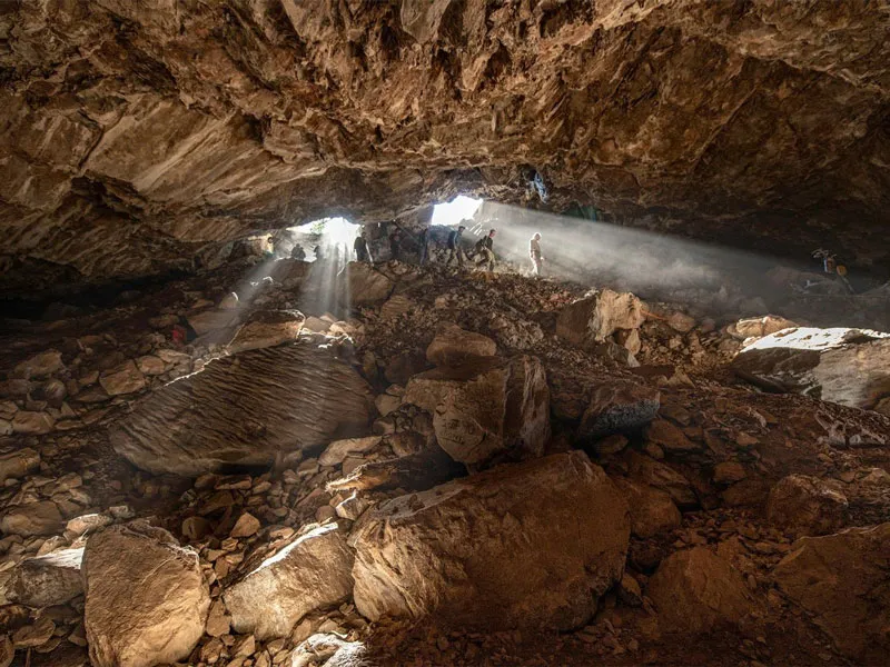Sunlight shines into Chiquihuite cave