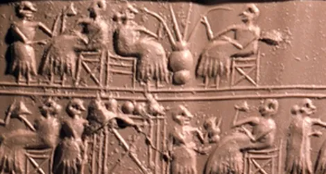 Lapis lazuli cylinder seal