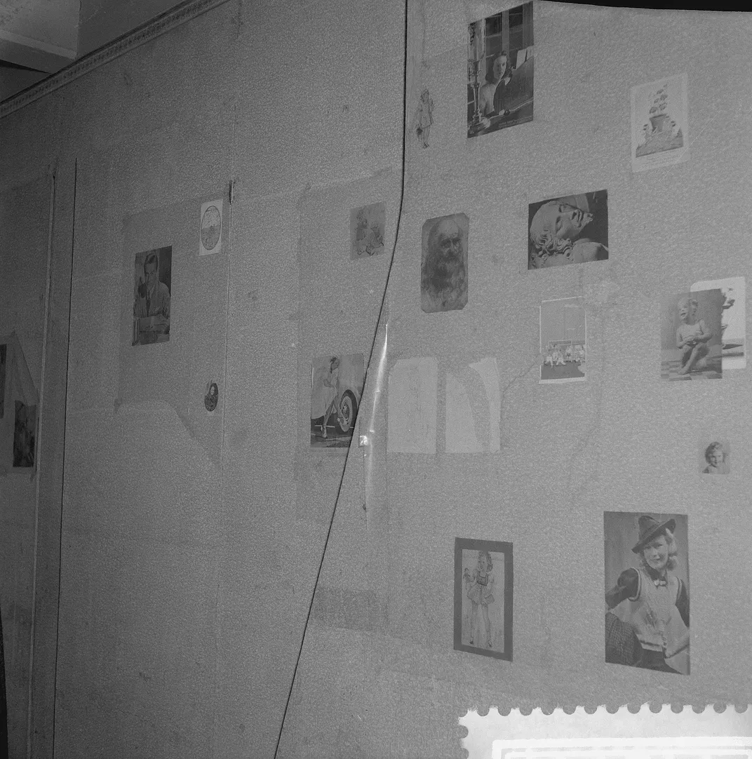 A wall in the room Anne shared with Fritz Pfeffer
