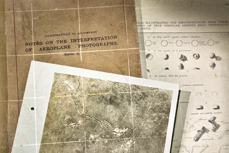 The book that robbed the enemy of his secrets. A key to shapes shows a circle can be a haystack or a gun emplacement.