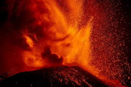 Mount Etna erupts in July 2021.