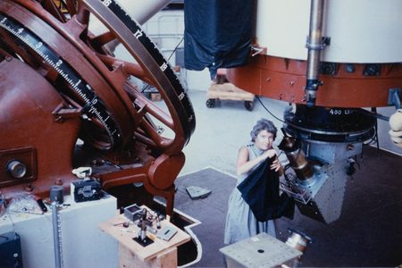 Vera Rubin makes observations through the Flagstaff Telescope.