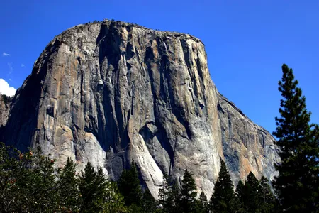 El Capitan towers more than 3,000 feet above the valley floor in Yosemite National Park.