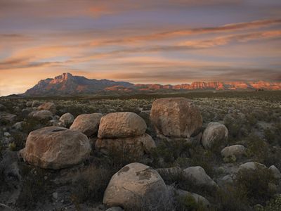 Boulders in front of Guadalupe Mountains