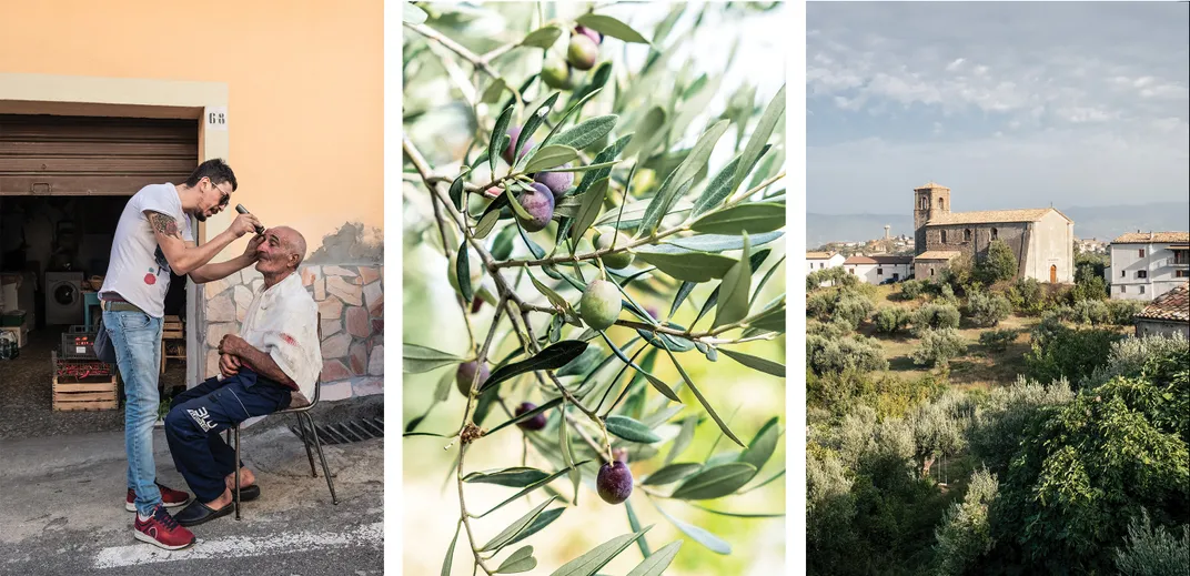 Vacarizzo haircut, olives, church