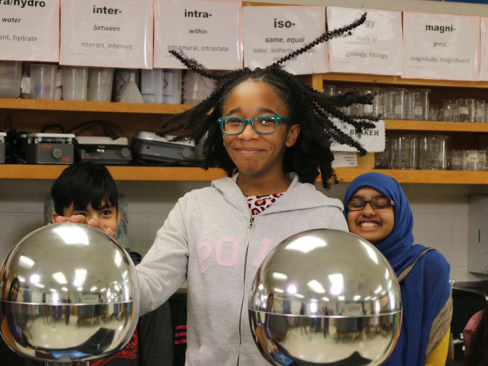 Moments that highlight the joy and excitement of scientific inquiry—such as this student using a Van de Graaff generator—can spark interest in a STEM-related career. Here are some career-focused resources that can supplement that interest. (National Air and Space Museum)