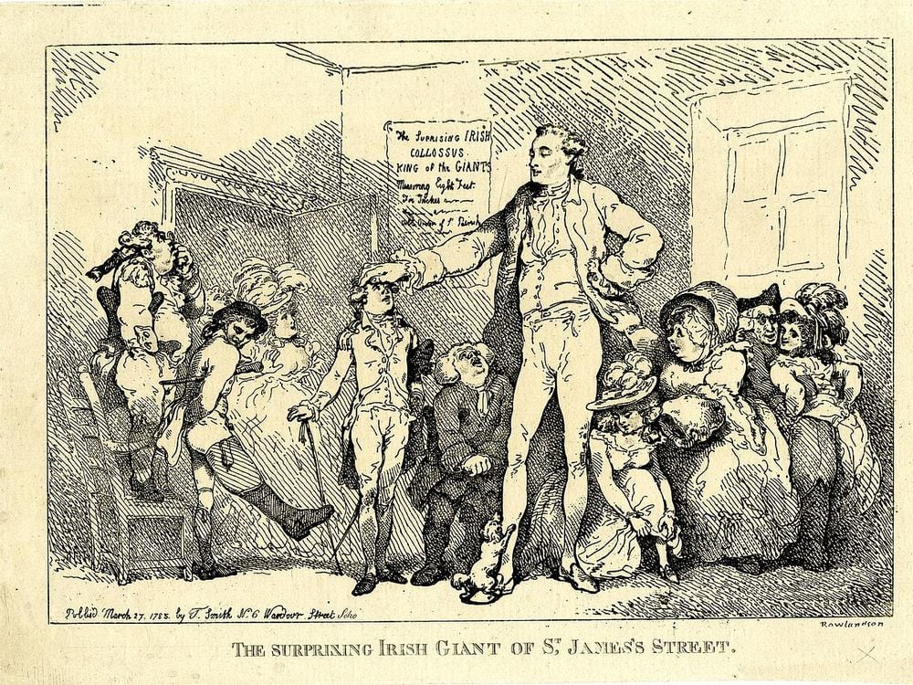 An illustration of Charles Byrne, whose bones were displayed at the Hunterian Museum in London for some 200 years