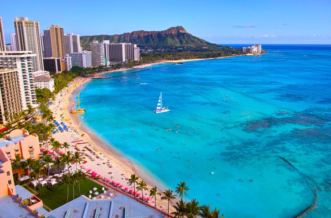 Waikiki Beach with Diamond Head in the background, Oahu