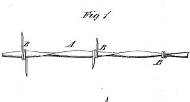 Barbed Wire was designed for "preventing cattle from breaking through wire-fences," Glidden writes in his application.