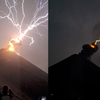 Lightning Dazzles Onlookers Watching the Eruption of Volcán de Fuego in Guatemala icon