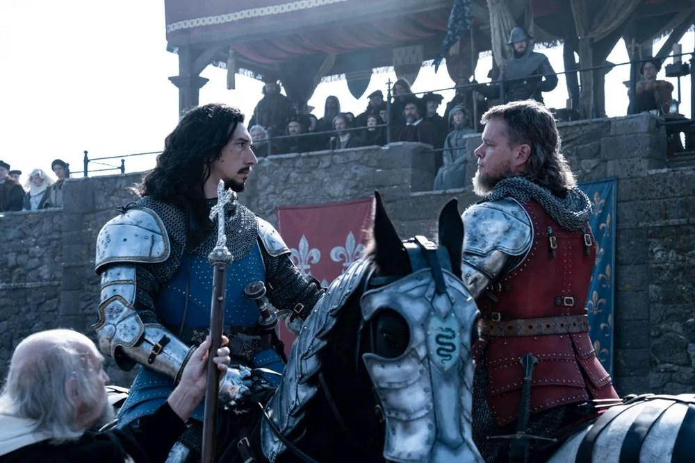 Adam Driver and Matt Damon in "The Last Duel"