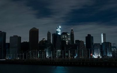 A dark Manhattan after Superstorm Sandy