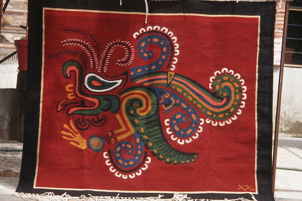 "Olmec butterfly" rug by Isaac Vasquez of Oaxaca