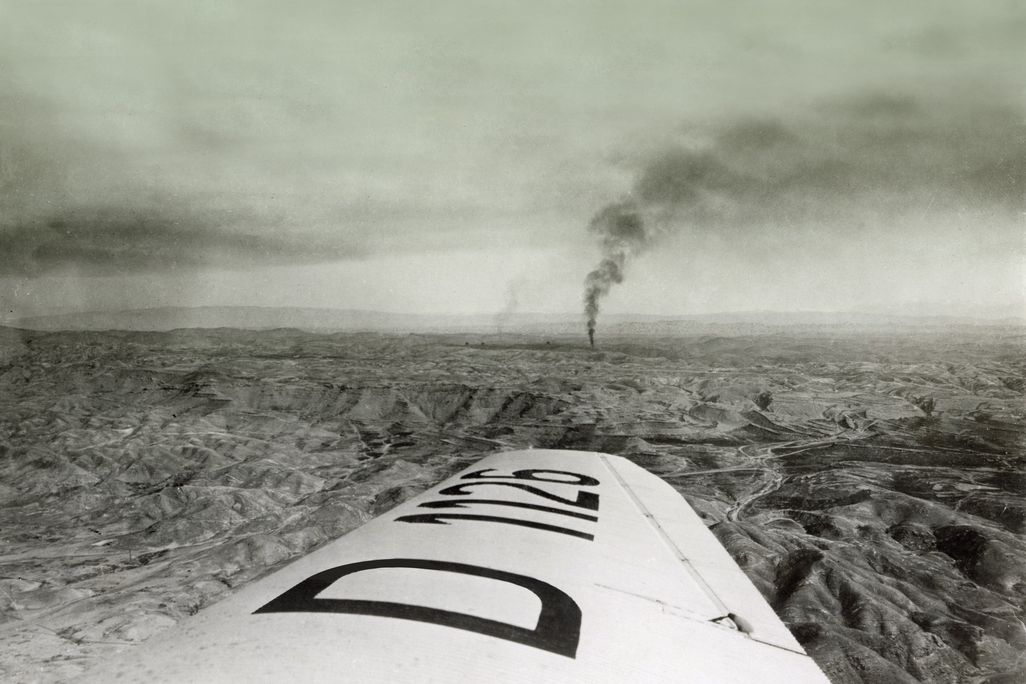 Middle East over airplane wing