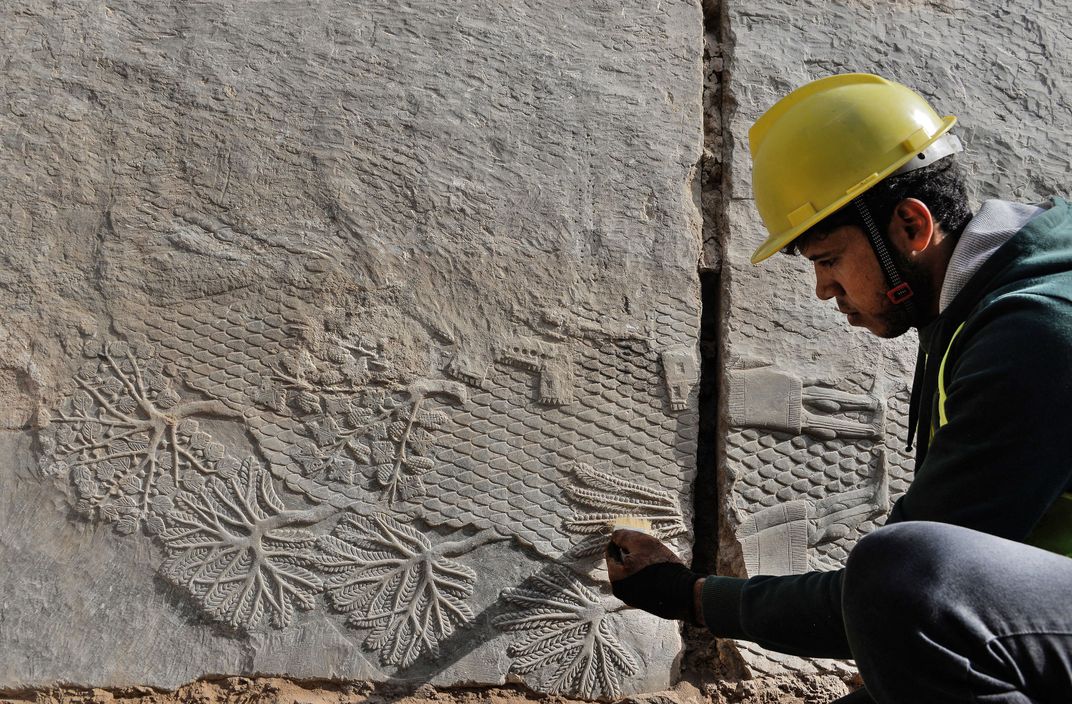 worker with carvings