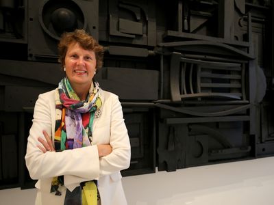 SAAM's Director, Stephanie Stebich, in front of Louise Nevelson's 
