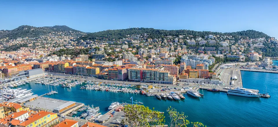  View of port of Nice from atop Castle Hill  