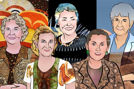 Past and present female scientists at the Smithsonian’s National Museum of Natural History have advanced humankind’s understanding of the natural world and its place in it. L to R: Adrienne Kaeppler, Hannah Wood, Marian Pettibone, Sorena Sorenson and Kay Behrensmeyer. (Smithsonian Institution). 