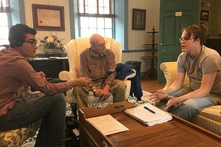 Noble is interviewed by students participating in StoryQuest, an oral history project based at the C.V. Starr Center for the Study of the American Experence at Washington College.