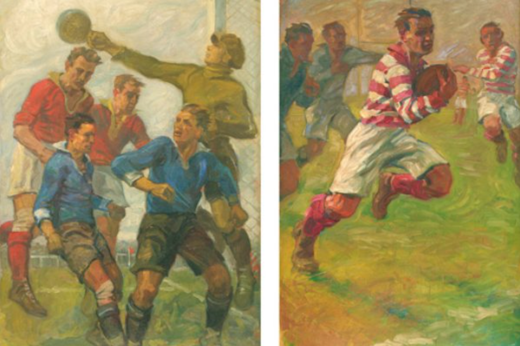 Jean Jacoby's Corner, left, and Rugby. At the 1928 Olympic Art Competitions in Amsterdam, Jacoby won a gold medal for Rugby. (Collection: Olympic Museum Lausanne)