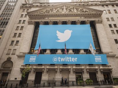 The New York Stock Exchange all gussied up for Twitter's opening day.