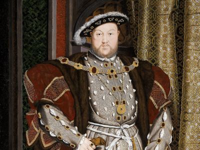 A portrait of Henry VIII, based on an original by Hans Holbein the Younger