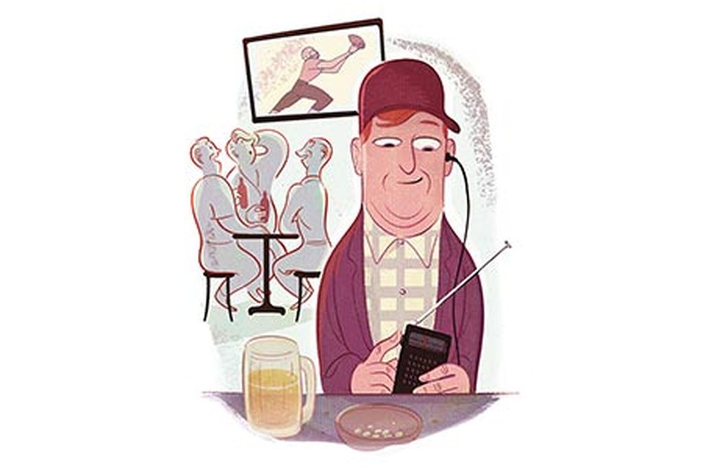 Sports fan rooting for the home team