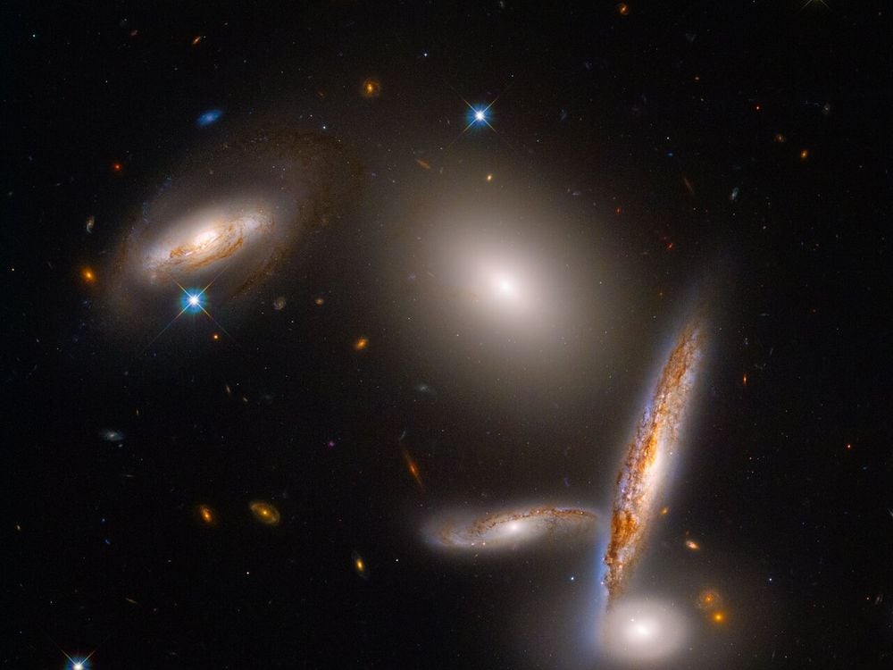 A space image of five galaxies clustered together