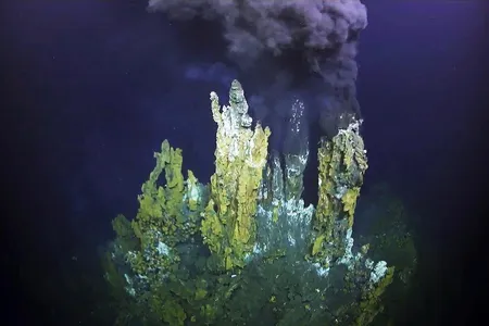 The scalding solution that pipes from the vents does not boil because of the mass of water pushing down from above.