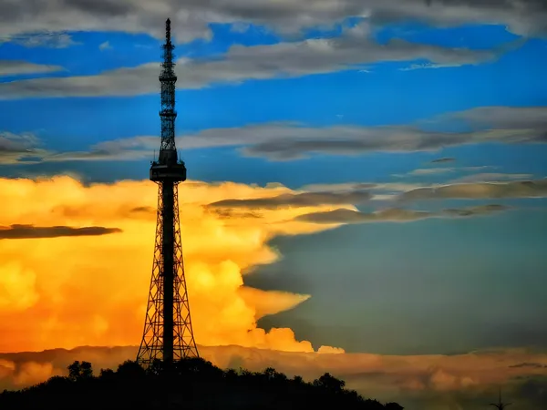 Mountains and TV Tower in the Gorgeous Sunset Glow thumbnail