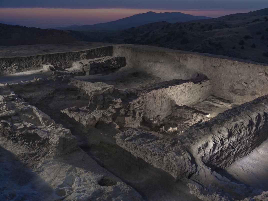The city walls and structures of Tugunbulak are visible again after centuries buried in the mountains, altering the traditional view of the Silk Road.