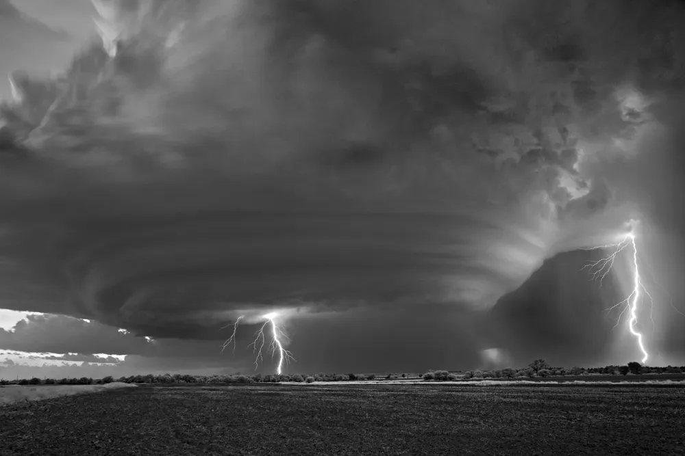 OPENER - Lightning strikes in Peckham, Oklahoma.
