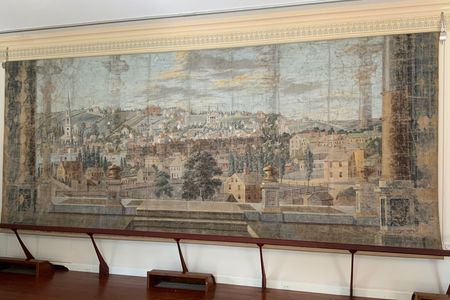 "The Old Drop-scene" displayed at the Aldrich House, Providence, present day