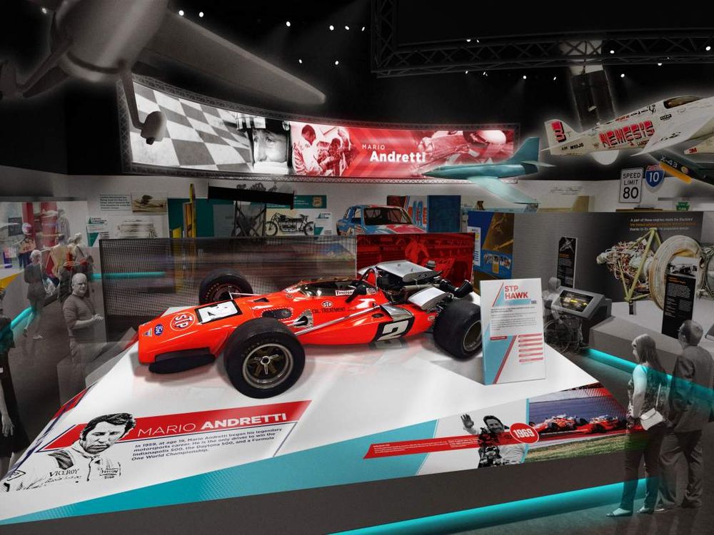 Artist Rendering
The Nation of Speed exhibition will recount humankind’s desire to become the fastest on land, sea, air, and space in the pursuit of commerce, power, and prestige. This new gallery will be a portrait of human ingenuity and will explore how the pursuit of speed has shaped American culture and our national identity.