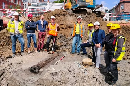The pipe was found during an archaeological survey ahead of new construction.
