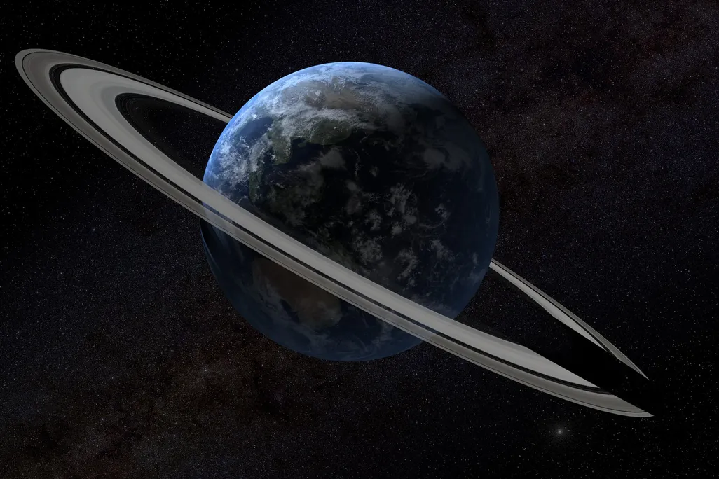 illustration of earth with a ring
