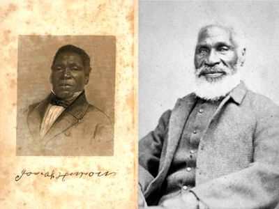 Josiah Henson as a young man at left, and at right, at age 87, photographed in Boston on June 17, 1876