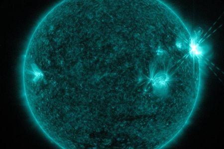A triple solar flare recorded in April, 2017