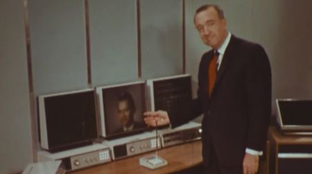 Walter Cronkite gives a tour of the home office of 2001 on his show The 21st Century (1967)