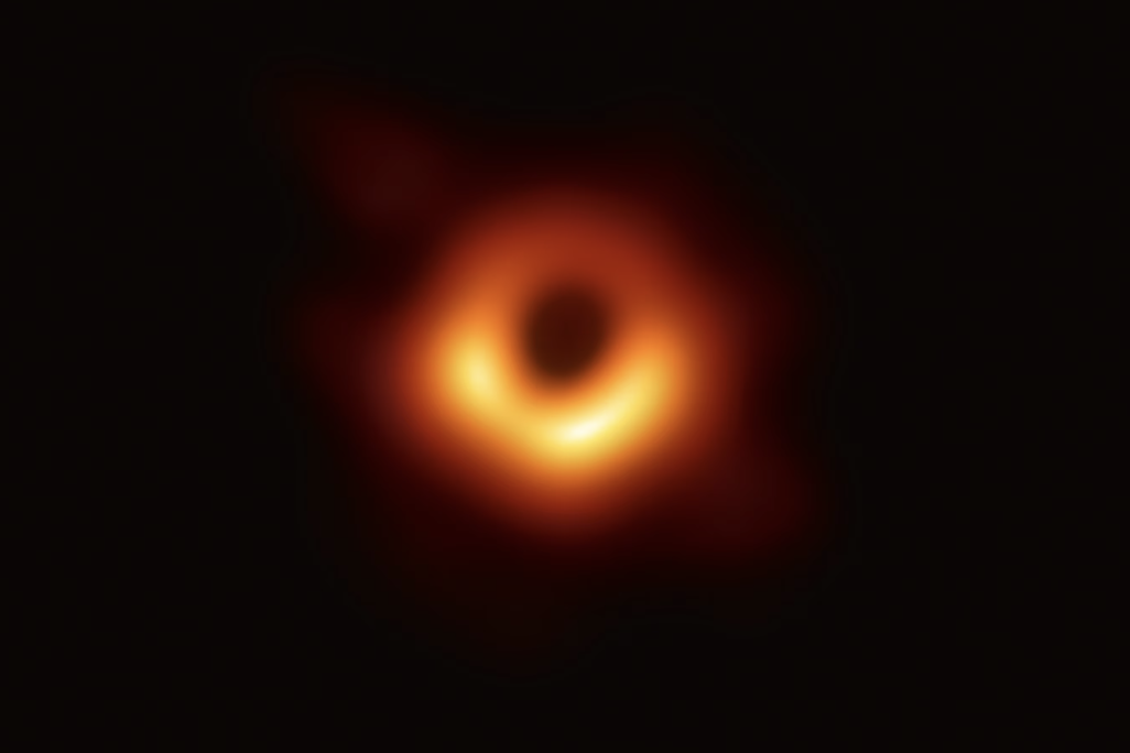 a black hole surrounded by a halo of fuzzy light