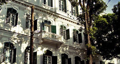 The Hotel Metropole, opened in 1901, reflects the French colonial era in Vietnam.