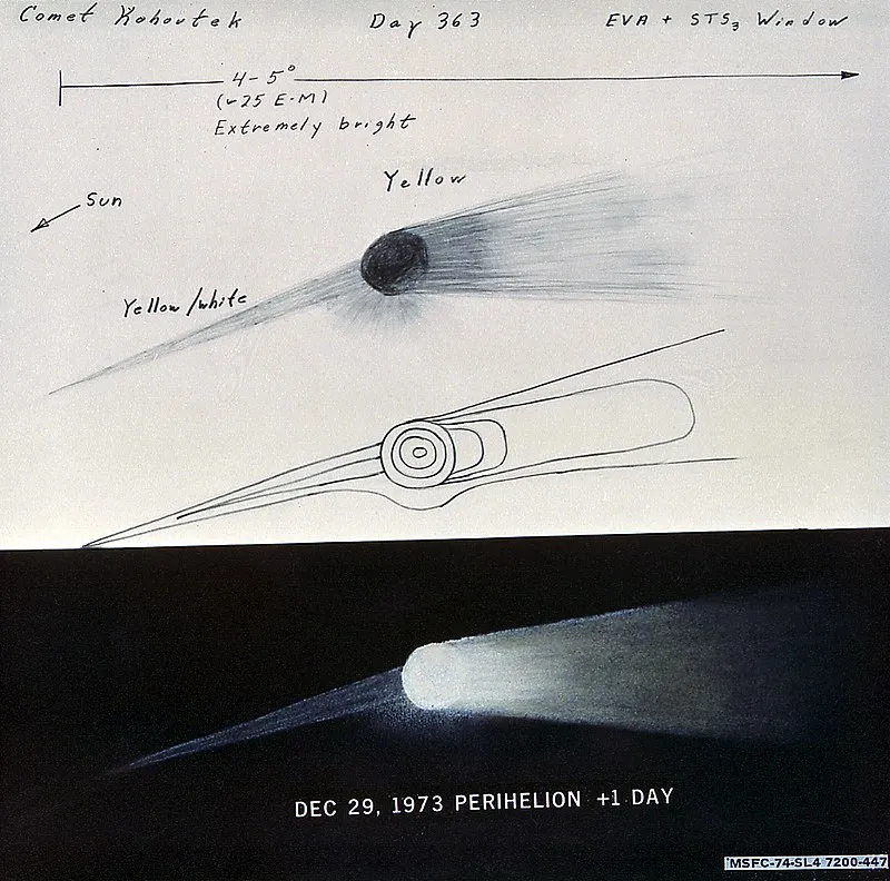 Illustration of Kohoutek on December 29, 1973, by Skylab 4's Edward Gibson