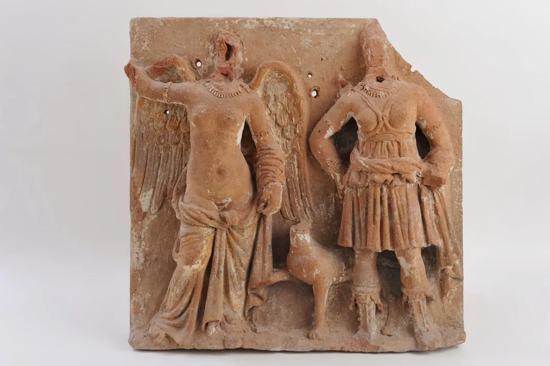 Floral frieze with gods and cupids created during the mid-second or early first century B.C.