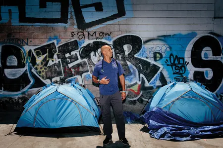 &ldquo;You become a little bit of a fixture in the community,&rdquo; says Stewart, seen here in San Diego.