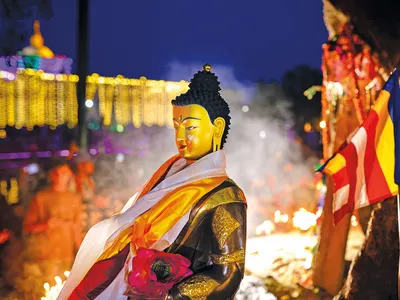 Pilgrims at the Maya Devi Temple