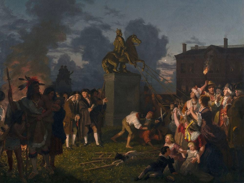 Johannes Adam Simon Oertel, Pulling Down the Statue of King George III, New York City,
