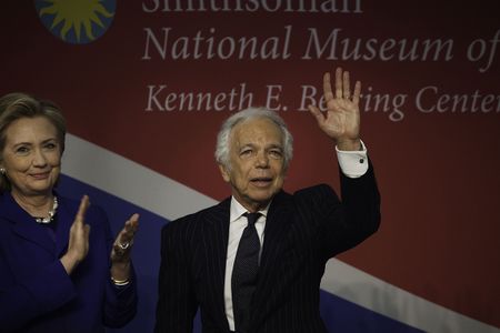 Ralph Lauren received the James Smithson Bicentennial Medal at the American History Museum, where Hillary Rodham Clinton honored his role in preserving the Star-Spangled Banner