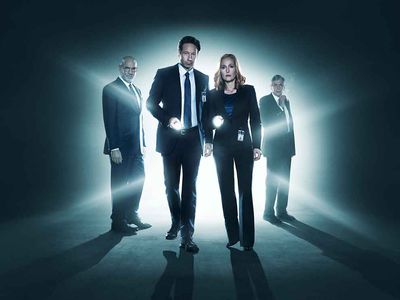 Left to Right: Mitch Pileggi, David Duchovny, Gillian Anderson and William B. Davis—there has been no official announcement about whether an 11th season will pick up where the recent cliffhanger left off.