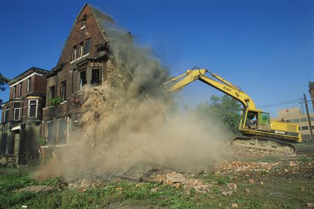 A house in Detroit is demolished in 1992