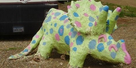 A polka-dot Triceratops in Jordan, Montana